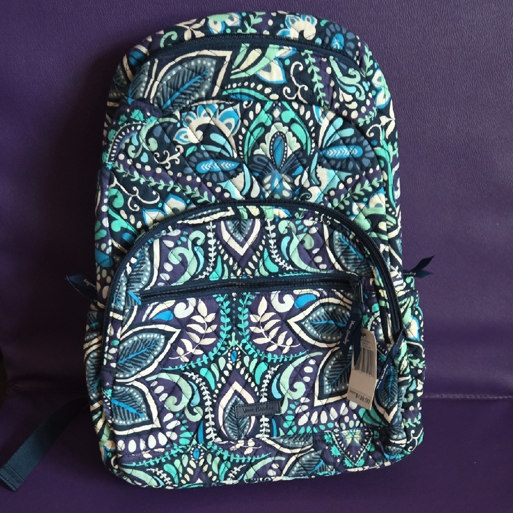 Vera Bradley "Blue Island Medallion" Patterned Backpack